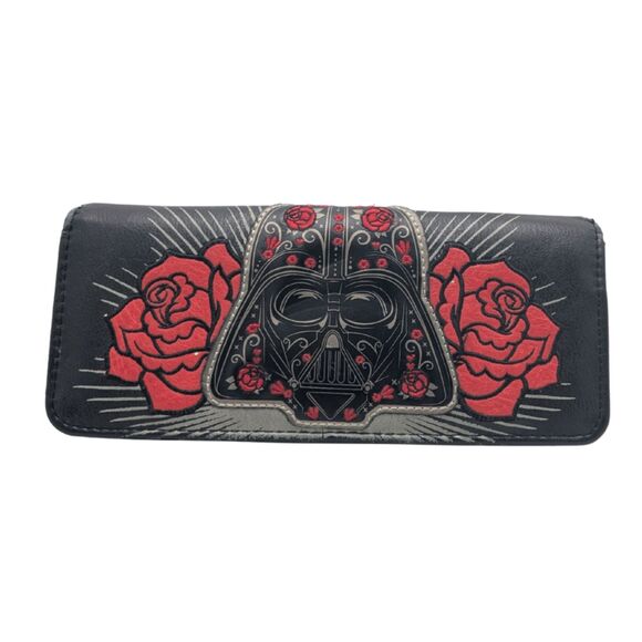 Rare Loungefly Star Wars Darth Vader Sugar Skull Roses Wallet - Picture 1 of 6